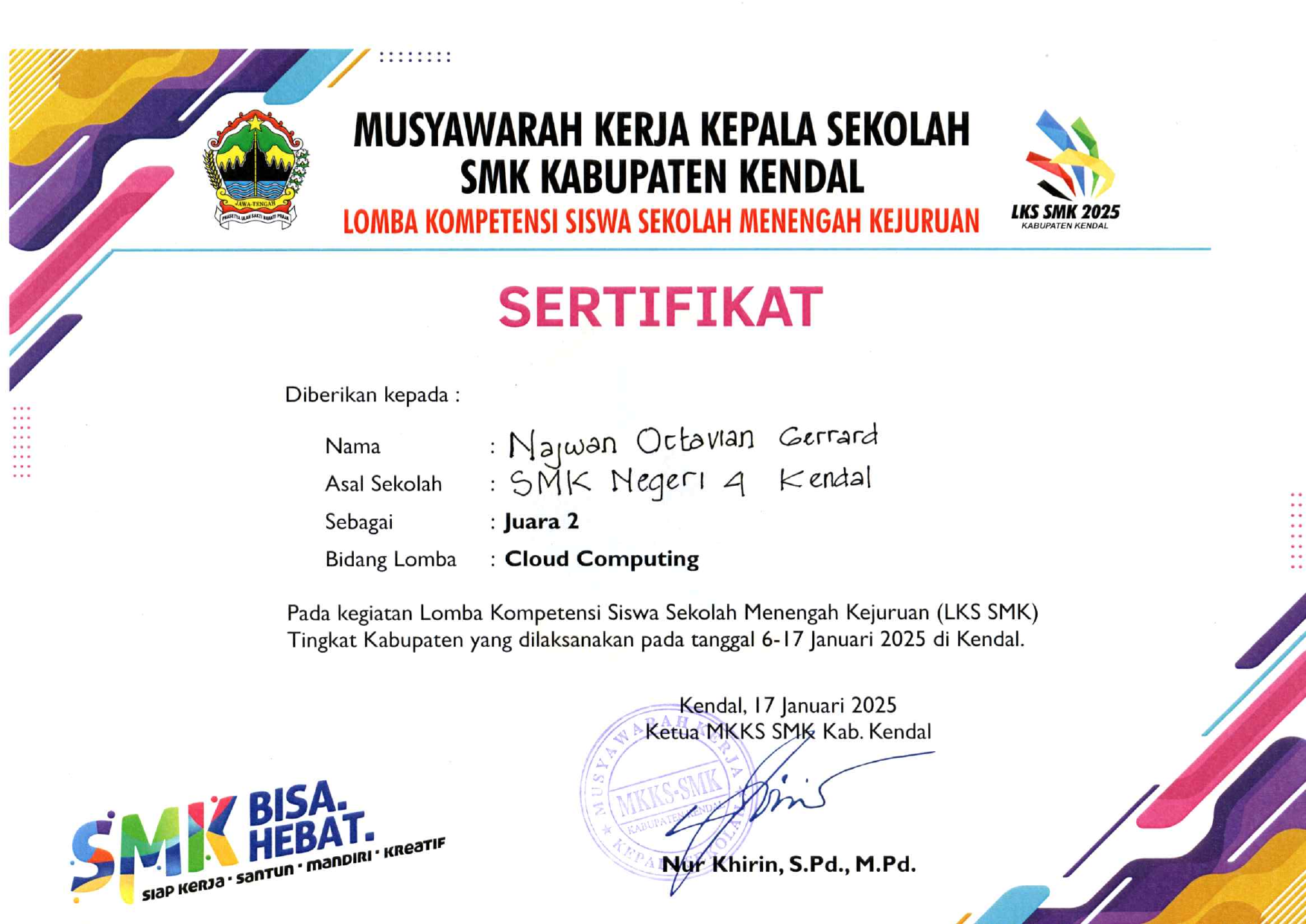 Cloud Computing – Juara 2 Kabupaten